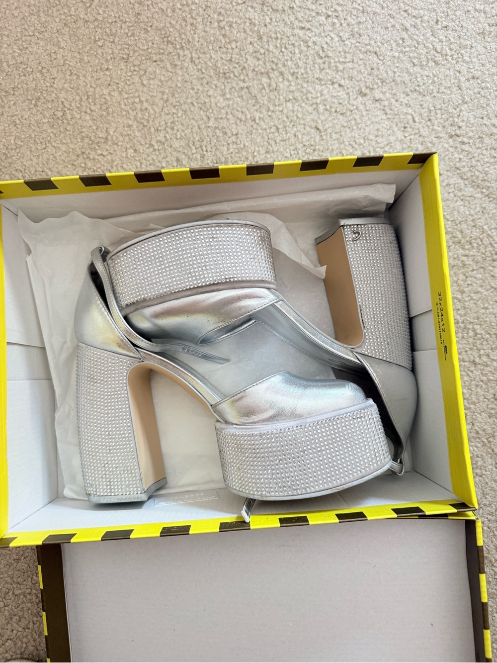 Circus by Sam Edelman Silver Platform Block Heel Sandals